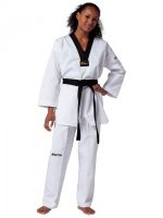 Στολή Taekwondo Victory με μαύρο πέτο, εγκεκριμένο από την WT
