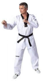 Στολή Taekwondo Victory με μαύρο πέτο, εγκεκριμένο από την WT
